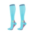 thumbnail image 2 of Anuirheih Long Tube Compression Socks for Men and Women, Knee High Running Travel Athletic 1 Pair(Light blue,M), 2 of 5