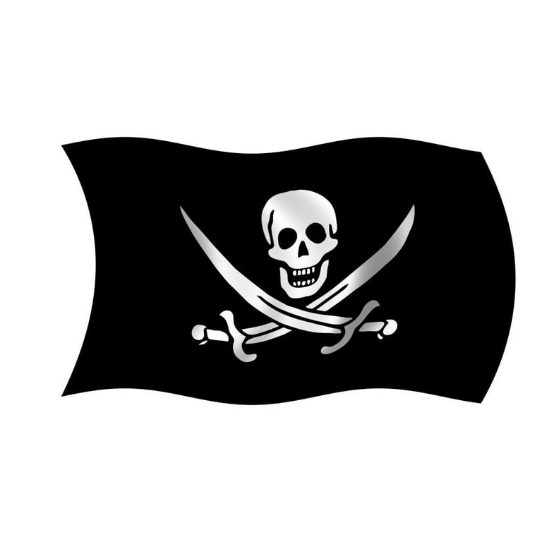 Piraten Fahne Pirate Flag Wall Decal by Wallmonkeys Peel and Stick Graphic  (36 in W x 22 in H) WM277764