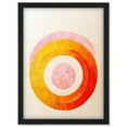 thumbnail image 1 of Boho Abstract Line Painting Pastel Patterned Autumn Circles Of Pink, Yellow And Orange Artwork Framed Wall Art Print A4, 1 of 4