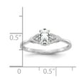 thumbnail image 3 of 14K White Gold Ring Band with Stones (04) April Topaz Oval Diamond Round, Size 9, 3 of 5