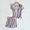 Purple, variant on Pajamas Loungewear Breathable Chest Pad Short Sleeve Top And Elastic Waist Shorts Two Piece Lightweight Summer Homewear Built In Support Nightwear Sleepwear
