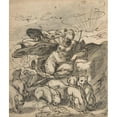 thumbnail image 2 of Hermann Weyer 12x14 Gold Ornate Wood Frame and Double Matted Museum Art Print Titled - Diana Resting with Her Hounds (ca. 1615), 2 of 4