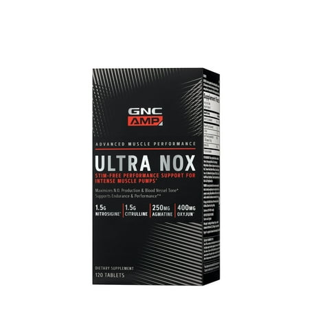 GNC AMP Ultra Nox, 120 Tablets (Best Way To Take Nitric Oxide)