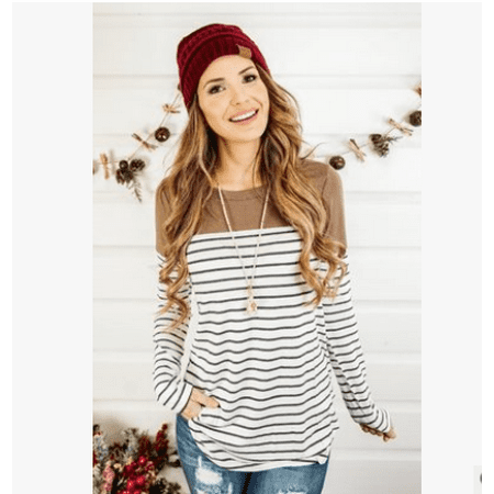 

LSFYSZD Women Maternity Nursing Tops Long Sleeve Striped Breastfeeding T-Shirt Loose Pregnant Tops