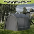 thumbnail image 7 of Kselythan Outdoor Portable Storage Shed, Heavy Duty Waterproof Carport With Roll-Up Zipper Doors For Motorcycle Bike Gardening Tools, 7 of 7