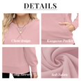 thumbnail image 6 of TARAINYA Women Long Sleeve Oversized Sweatshirt Casual Crewneck Pullover Kangaroo Pockets X Decoration, 6 of 8