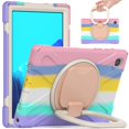 thumbnail image 4 of Funda colorida para Samsung Tab A7 de 10,4 pulgadas T500 con soporte de anillo ajustable grande y protección contra golpes., 4 of 5