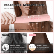 Goolioo Hair Straightener, 1 Inch Ionic Flat Iron Hair Straightener and Curler 2 in 1, Pink