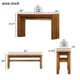 thumbnail image 5 of LKTART Counter Height Bar Set for 2, Fluted Upholstered Stools, Brown Kitchen, 5 of 9