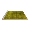 thumbnail image 2 of Ahgly Company Machine Washable Indoor Round Oriental Yellow Industrial Area Rugs, 5' Round, 2 of 4