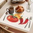 thumbnail image 3 of Tomato Chili Placemats Set of 12 Watercolor Fire Vegetable Place Mats Indoor Wipeable Table Mats Washable Cloth Dining Table Placemats for Kitchen Holiday Party Home Decor 13x19 Inch, 3 of 9