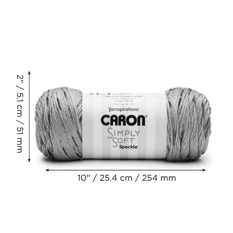 Caron Simply Soft Speckle #4 Medium Acrylic Yarn, Blue Gingham 5oz/141g, 235 Yards (3 Pack), Size: Three-Pack