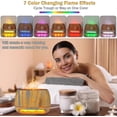 thumbnail image 2 of 2024 3 In 1 Himalayan Salt Rock Aroma Diffuser, Ultrasonic Essential Oil Diffuser, Simulation Flame Humidifier, Coloured Light Mist Diffuser, Wood Gra, 2 of 5