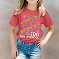 thumbnail image 2 of PMVFHDE T-Shirts Fille Décontracté Imprimé Col Rond Manches Courtes T-Shirt Décontracté Rouge Pastèque, 3-4 Ans, 2 of 6