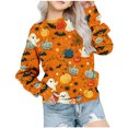 thumbnail image 4 of WFJCJPAF Halloween Kids Halloween Shirts 10-12,Children's Shirt Long Sleeved Halloween Printed T-shirt Printed Round Neck Short Top Suitable for Boys and Girls Aged 1-12 T-shirts, 4 of 5
