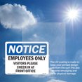 thumbnail image 6 of Employees Only Visitors Please Check In OSHA Notice Aluminum Sign 24 Inch x 18 Inch - 5 Pack, 6 of 8