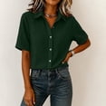 thumbnail image 4 of XuJwPNcy Button Down Shirts for Women Short Sleeve Thin Fashion Tops Loose Collar T Shirts Summer Casual Breathable Clothes, 4 of 6