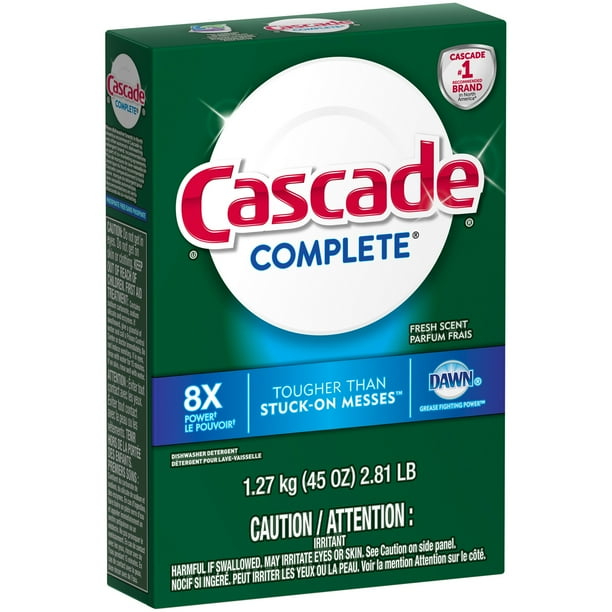 Cascade Complete Fresh Scent Powder Dishwasher Detergent, 45 Oz