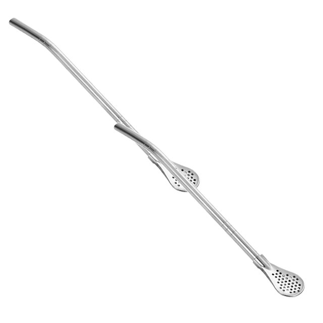 Oleegame 2PC Stainless Steel Cutlery Set Dual Purpose Straw Spoon Milk Tea Coffee Stirring Spoon Madai Tea Spoon Detachable Straw Filter Spoon