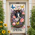 thumbnail image 5 of Colorful Flowers Welcome Banner Pink Purple Blue Floral Display Green Leaves Soft Background Flower Backdrop for Home Entrance Party Welcome Spring Gathering, 5 of 9