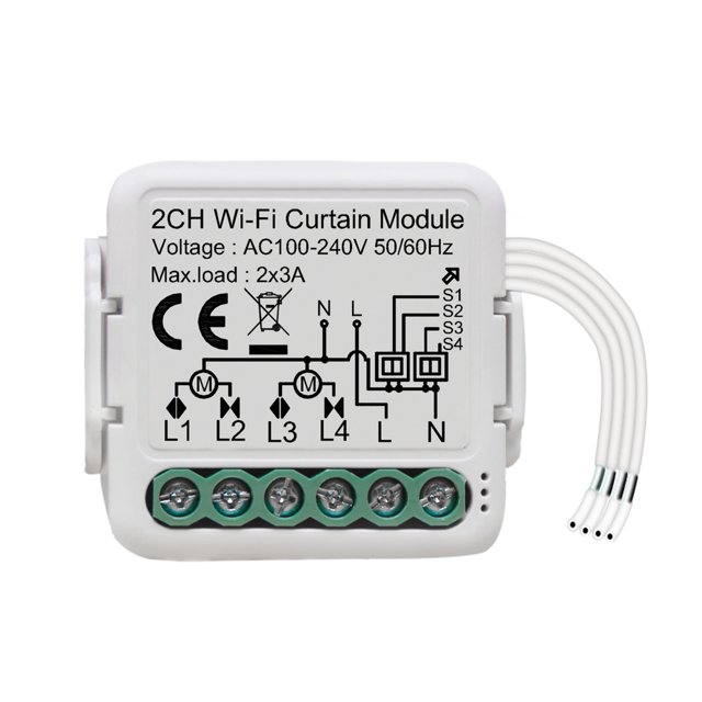 Tuya WiFi Módulo de interruptor de cortina inteligente Interruptor bidireccional inteligente