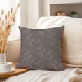thumbnail image 3 of Ethan Taylor Botanical Throw Pillow Soft Cushion Cover 'Neutral Muted Botanical V Plants Modern Leaves' Pattern Decorative Square Accent Pillow Case, 18x18 Inches, Purple, White, 3 of 5