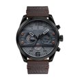 thumbnail image 1 of Temporizador MINI Focus Fashion 3ATM reloj de cuarzo a prueba de agua de cuero genuino deportivo estilo militar cronógrafo hombre reloj de pulsera casual Masculino Relogio + caja 1 1, 1 of 3