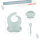 thumbnail image 2 of Kit Bebe Linium 3en1 Babero Cubiertos Plato Silicon Suave Color Gris, 2 of 9