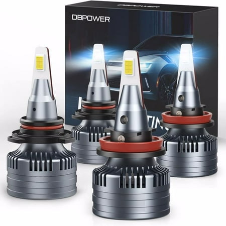 

Fithood DBPOWER 9005/HB3 H11/H9/H8 LED Headlight Bulbs Combo 140W 22000 Lumens 500% Brighter LED Headlights Conversion Kits 6500K Cool White Pack of 4