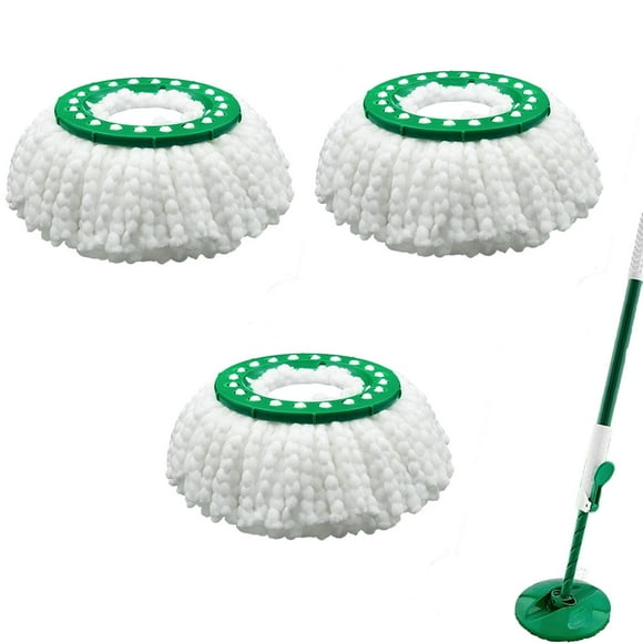 YIXIGGC 3 Pack Spins Mop Replacement Head for Libman Tornado Spins Mop System - Reusable Microfiber Spin Mop Heads, Machine Washable Replacement Pads CJ#419-3142