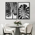 thumbnail image 2 of IDEA4WALL Framed Canvas Print Wall Art Set Tropical Leaf & Monstera Jungle Leaf Illustration Modern Art Decor Bohemian Nature Botanical Art for Living Room, Bedroom, Office - Black 24"x36"x2, 2 of 5