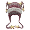 thumbnail image 4 of XIAOCHA Women’S Star‑Tassel Earflap Trapper，Crochet‑Knit Hats，Fall‑Winter Outdoor Skullcap,Hot Pink, 4 of 4