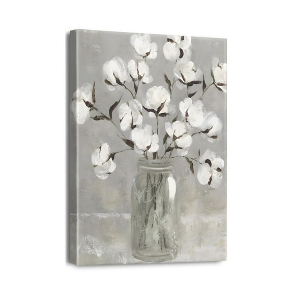 Relaxing Farmhouse Bathroom Wall Decor with Rustic Country Feel - Cotton Pictures Canvas Print, Ready to Hang, 12x16