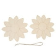 thumbnail image 2 of Flower Cutouts 2pcs Wooden Flower Cutouts DIY Lotus Shape Unfinished Wooden Cutouts Home Garden Wood Chip Decor Pendant with 2 Hemp Rope, 2 of 8