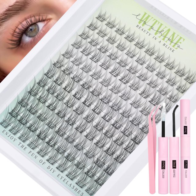 Kit de extensión de pestañas WTVANE Natural Lash Clusters Wispy