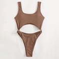 thumbnail image 3 of Gibobby Traje de baño completo mujer Conjuntos de trajes de baño siameses para mujer, traje de baño de playa de temperamento Sexy ajustado de Color , tra(Café,M), 3 of 5