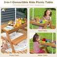 thumbnail image 5 of Infans 3-in-1 Kids Picnic Table Wooden Outdoor Sand & Water Table w/Umbrella Play Boxes, 5 of 7