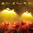 thumbnail image 4 of JSOT 4 Pack Solar Fence Lights, Solar Powered Outdoor Lights with 2 Bright LED Lamp Beads, Christmas Lights for Deck, Garden, Terrace, Stair, Warm Light, 4 of 6