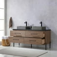 thumbnail image 4 of Trento 60" Double Sink Bath Vanity in North American Oak w/ Black Sintered Stone, 4 of 13