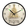 thumbnail image 2 of Voice Activated Clock with Glow Light 12 Inch Large Silent Wall Clock Battery Operated for Home Decor Christmas Tree Made Of Golden Stars, 2 of 8