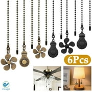 Deago 6PCS 12 Inch Ceiling Fan Pull Chain Extender Pull Chains Extension Fan Pull Chain Pendant Ornament with Ball Fan Chain Connector (Bronze)