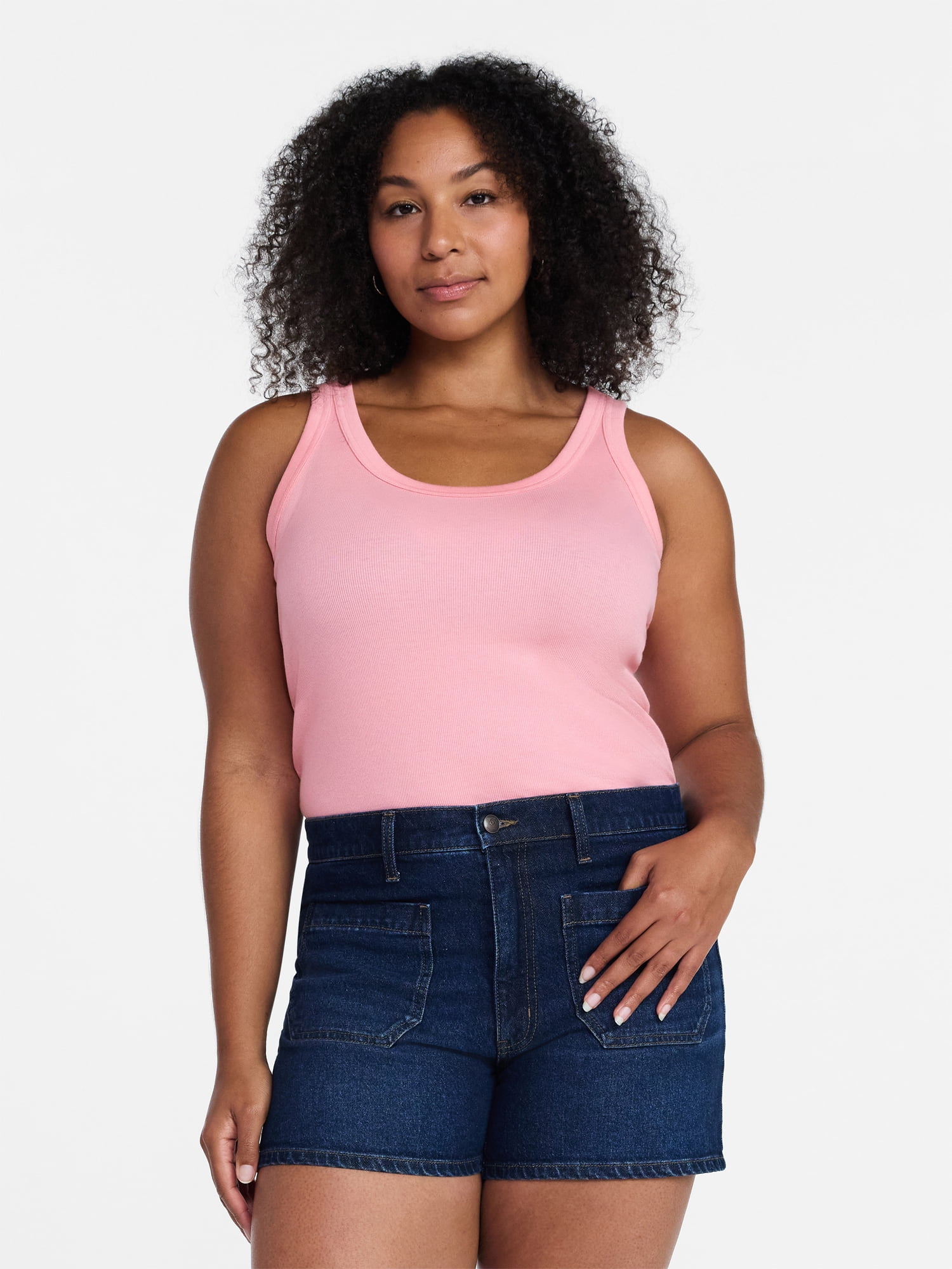 Time and Tru Women's Ribbed Tank Top, Sizes XS-XXXL