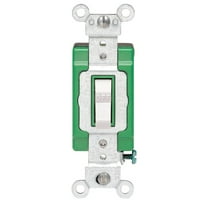 Leviton 03032-2WS Toggle Switch, 30 A, 120/277 VAC, Back and Side Terminal, Thermoplastic Housing Material, White
