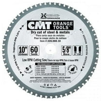 CMT 226.060.10 Industrial Dry Cut Steel Saw Blade 10-Inch x 60 Teeth 8 Deg FWF Grind with 5/8-Inch Bore