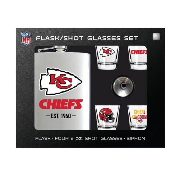 MOJO  Kansas City Chiefs Shot Glass & Flask Gift Set