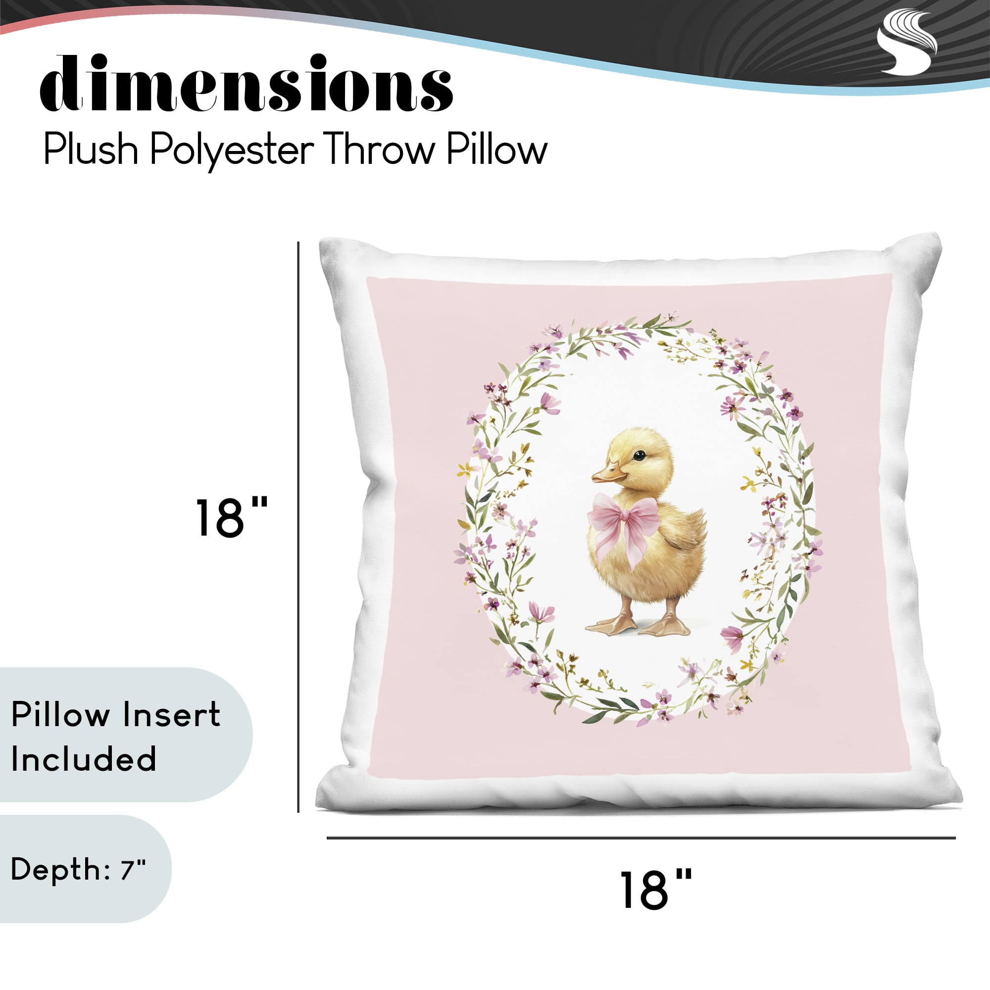 Stupell Industries Blush Pink Duckling Decorative Printed Throw Pillow, design by Christine Simpson Art
