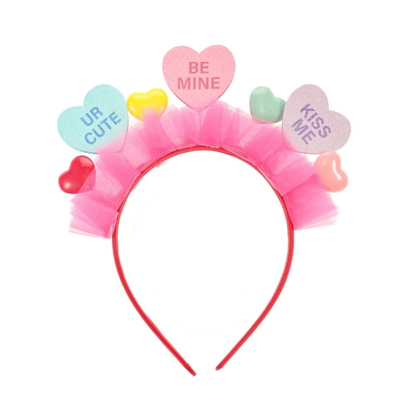 Way to Celebrate Valentine's Day Color Hearts Tinsel Headband, 1 Piece