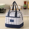 thumbnail image 2 of Bowayaoa Classic Plaid Insulated Lunch Bag, Thick Aluminum Foil Waterproof Bento Tote, Portable Handheld Food Storage Bag for Office Commute Outdoor Picnic Daily Meal Carrying, 2 of 10