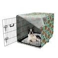 thumbnail image 5 of Tangerine Dog Crate Cover, Organic and Fresh Mandarin Fruits with Leaves Pattern, Easy to Use Pet Kennel Cover Small Dogs Puppies Kittens, 7 Sizes, Vermilion Pale Blue, by Ambesonne, 5 of 6