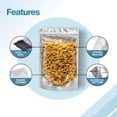 thumbnail image 3 of BELLE KR® 7x10 Quart Mylar Bags for Food Storage - Pack Of 100-7.5mil Thick - Gusseted Bottom - Clear Mylar Bags with See Through Window for Freeze Drying food - Labels Included, 3 of 5